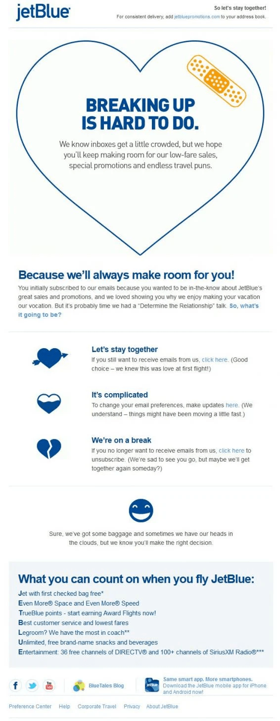 Jet Blue Email Marketing