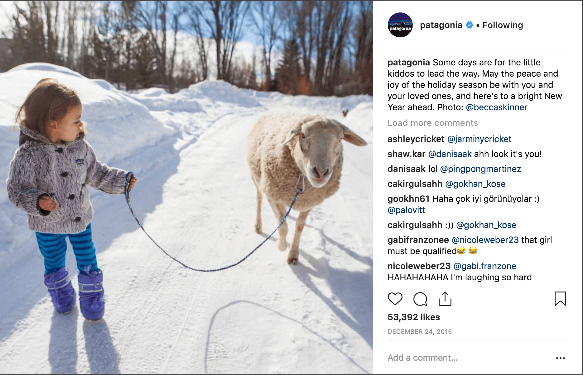 Patagonia's Becca Skinner Instagram Photo