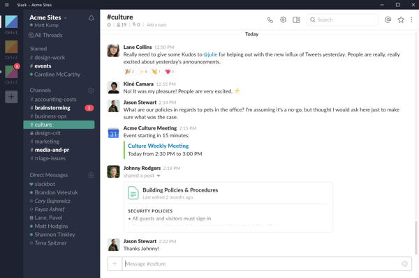 professional web design company slack chat