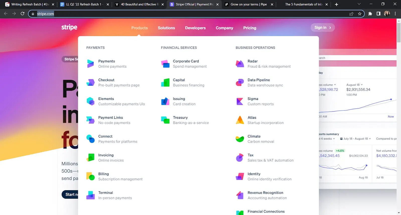 stripe-menu-design