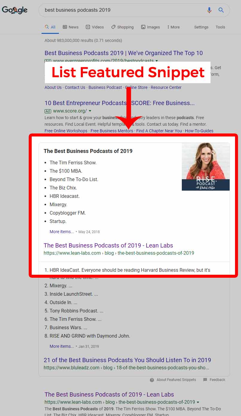 google-featured-snippet-list-example