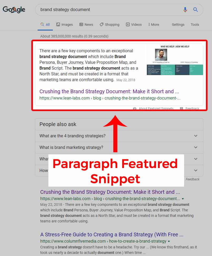 google-featured-snippet-Paragraph-Example